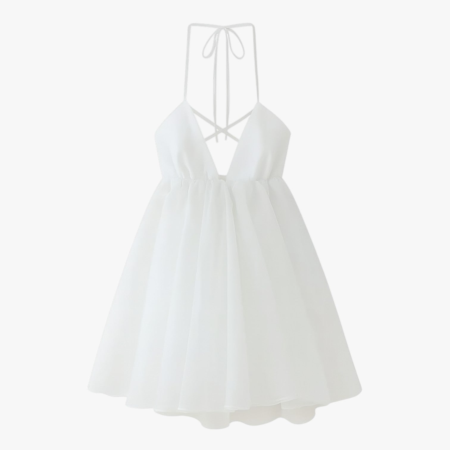 Alma | Summer dress with an open back and elegant pleated trim