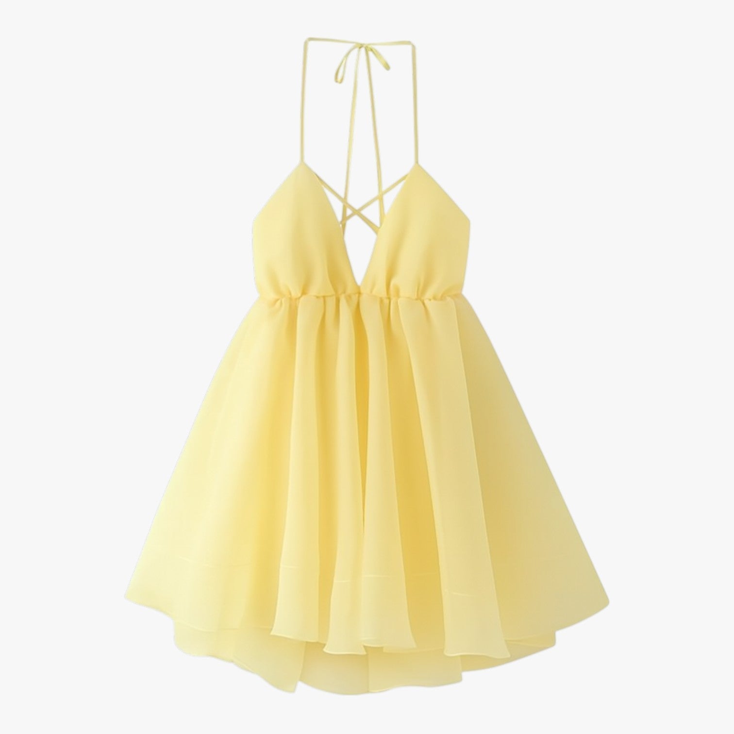 Alma | Summer dress with an open back and elegant pleated trim