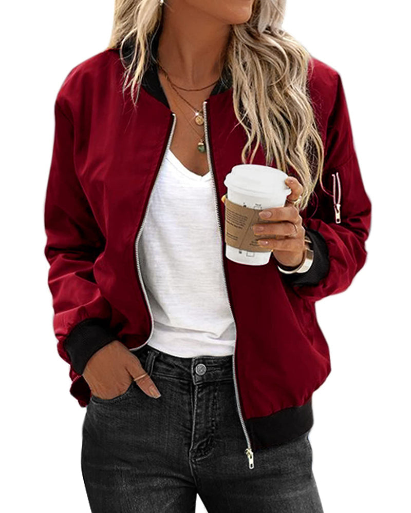 Women's jacket lightweight bomber for impeccable style