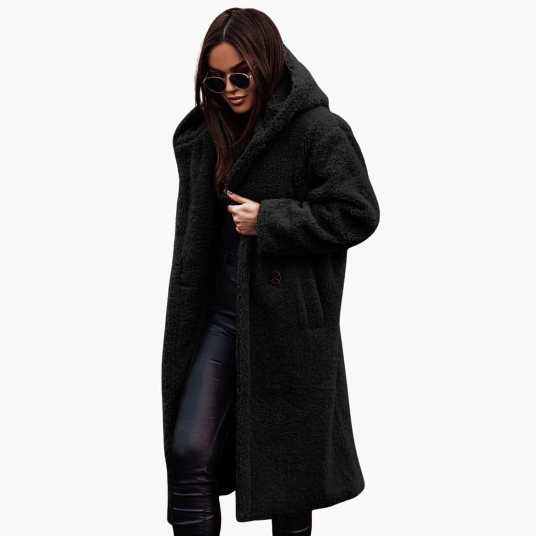 Long women's hooded coats with side pockets – stylish, warm and comfortable