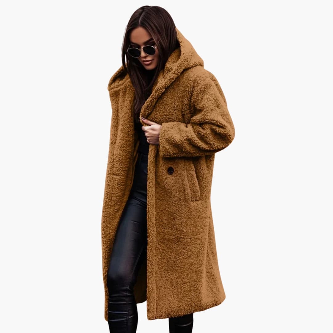 Long women's hooded coats with side pockets – stylish, warm and comfortable