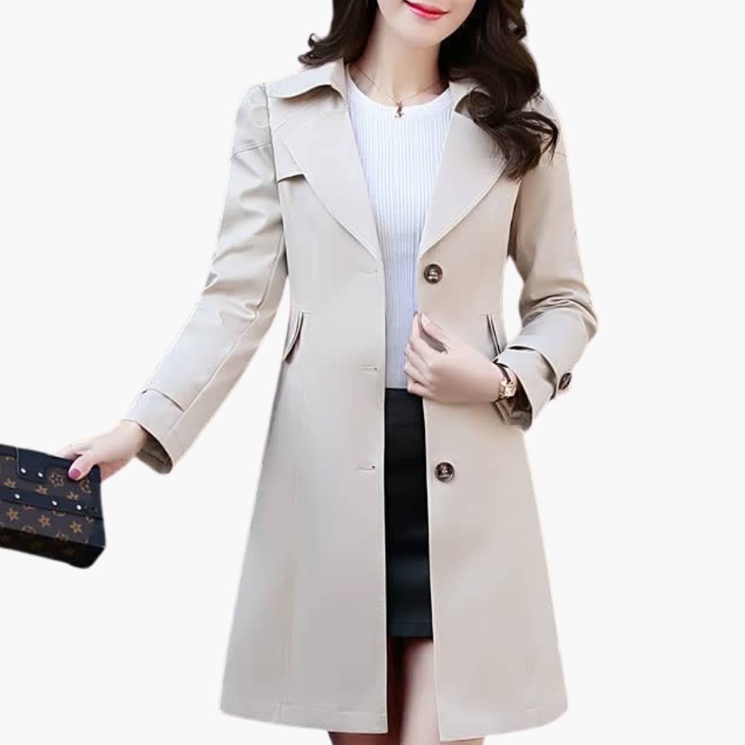 Elegant women's trench coat with a lapel collar – timeless, stylish and versatile