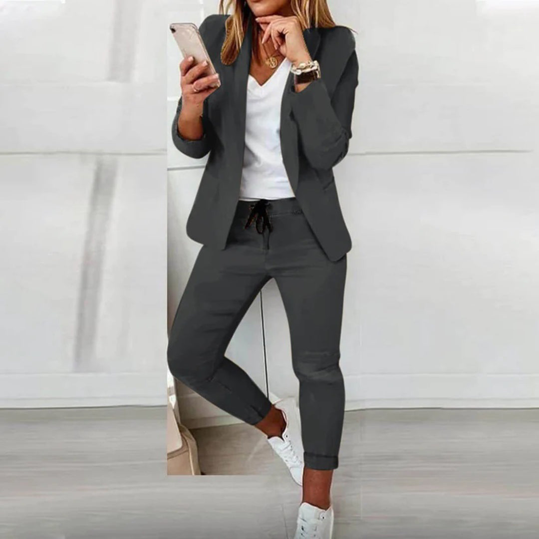Florence Versatile Set: Chic Blazer and Comfortable Jogger Pants for Women