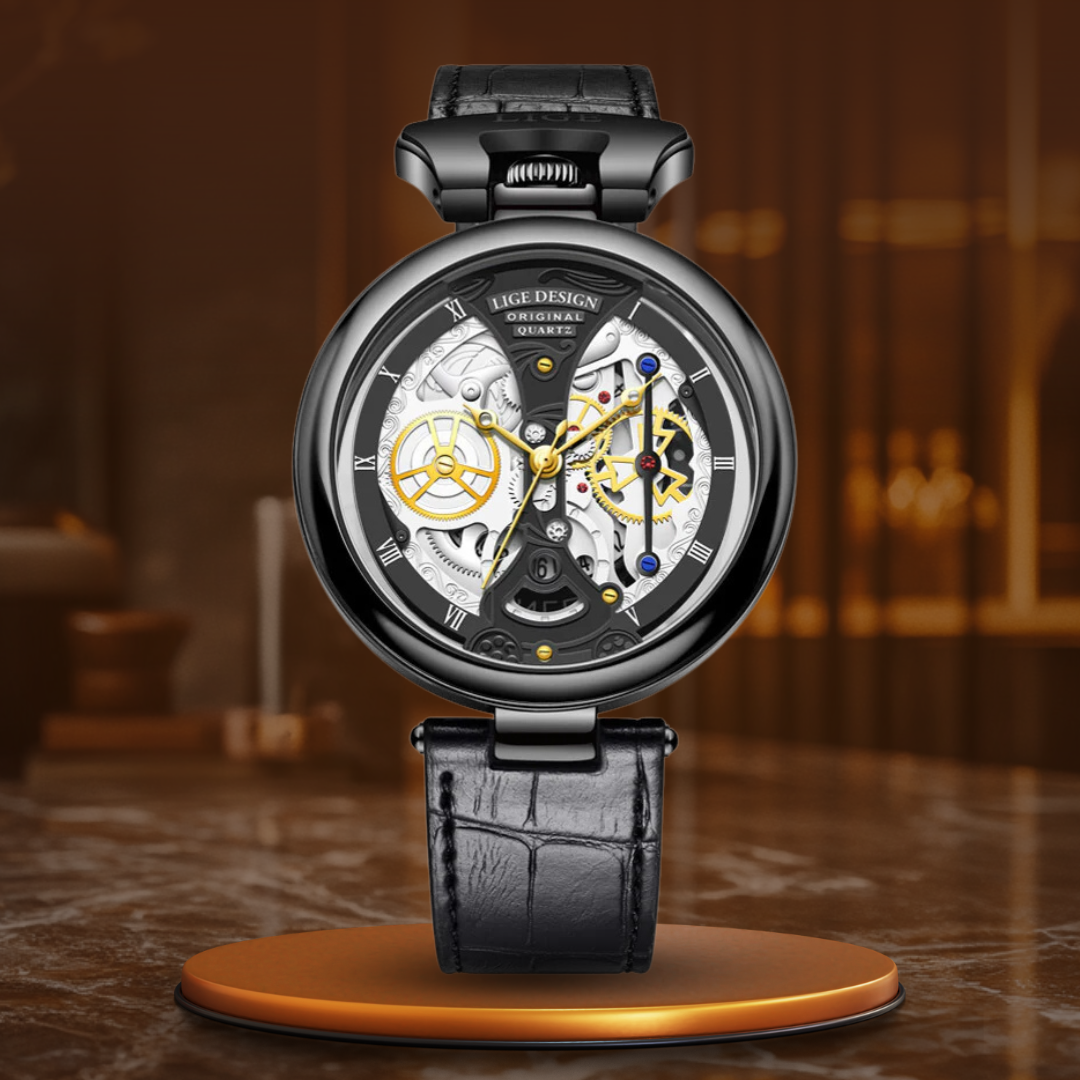 Elegant hollow-design business watch for a sophisticated style