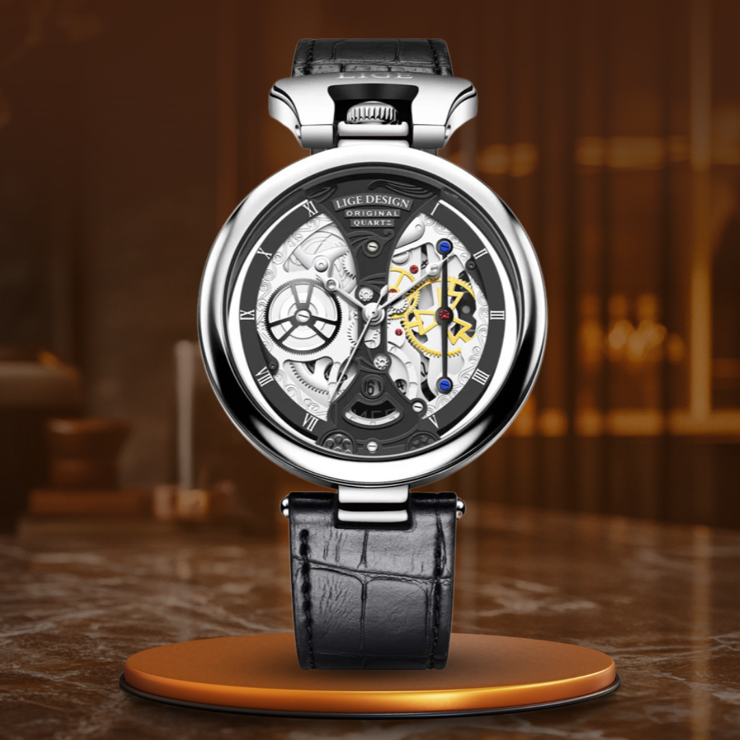 Elegant hollow-design business watch for a sophisticated style