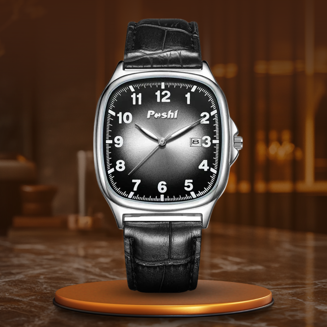 Elegant Quartz Watch with Fashion Leather Strap