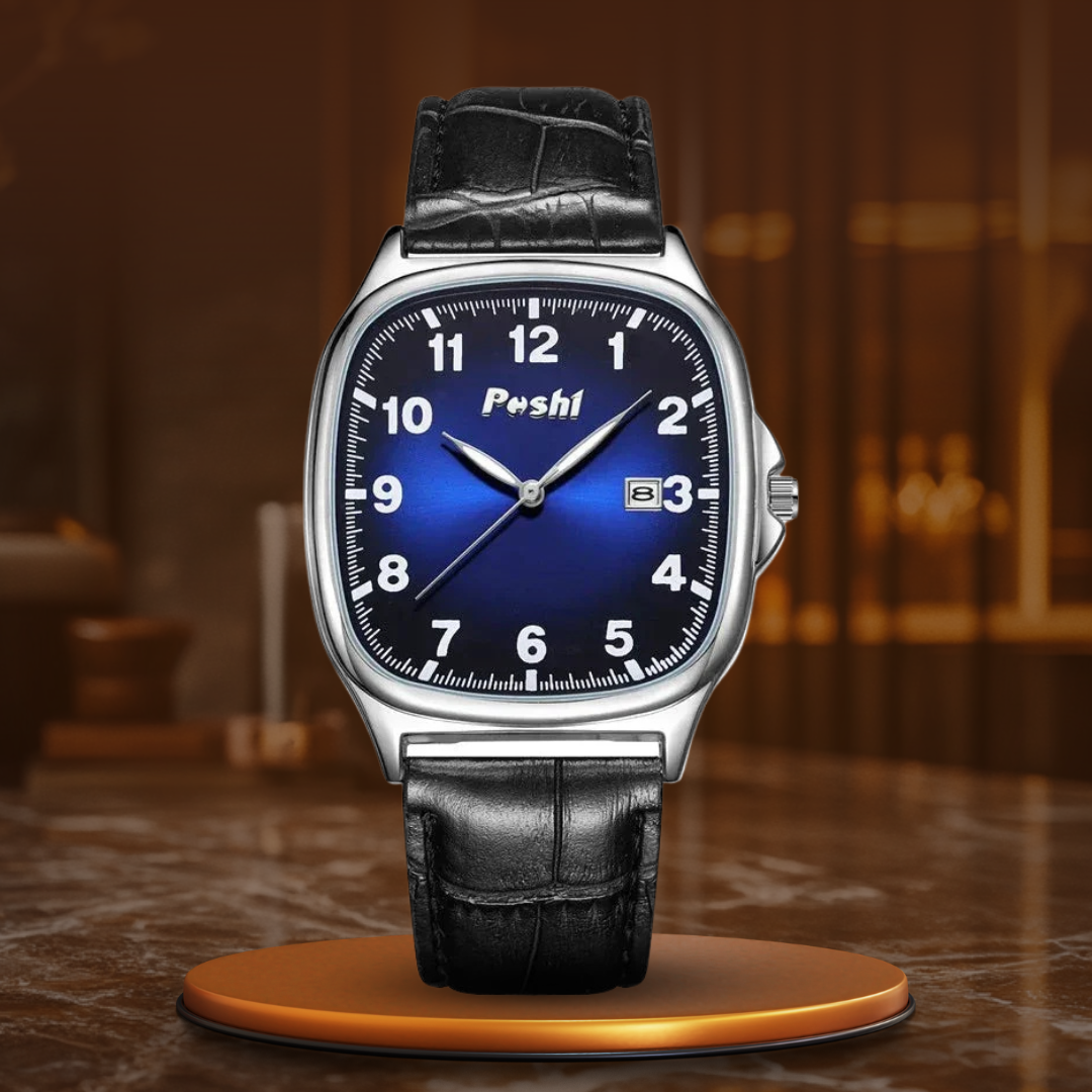 Elegant Quartz Watch with Fashion Leather Strap