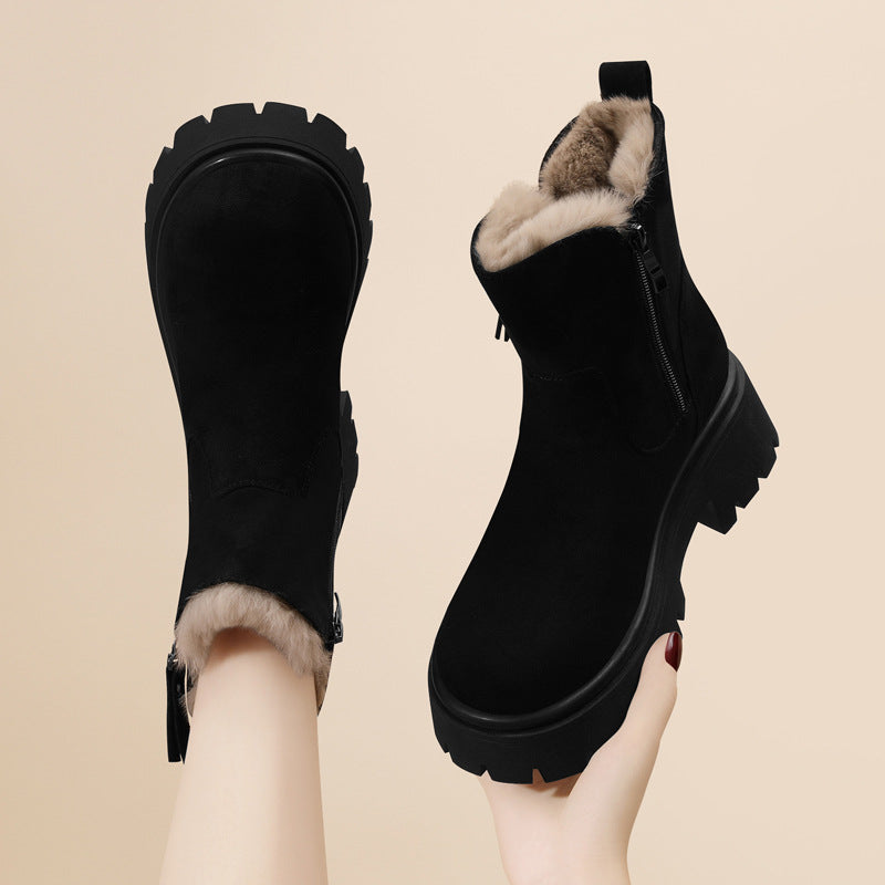 Ankle boots with faux fur lining for women – Elegant and very warm