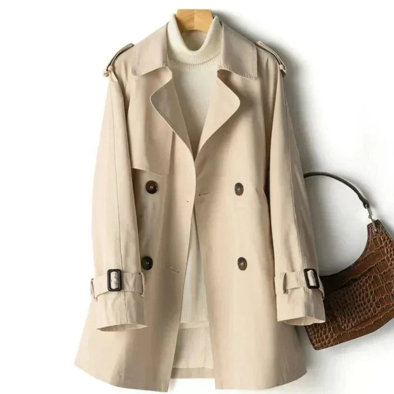 Yara | Elegant Classic Double-Breasted Trench Coat for Women – Casual Style