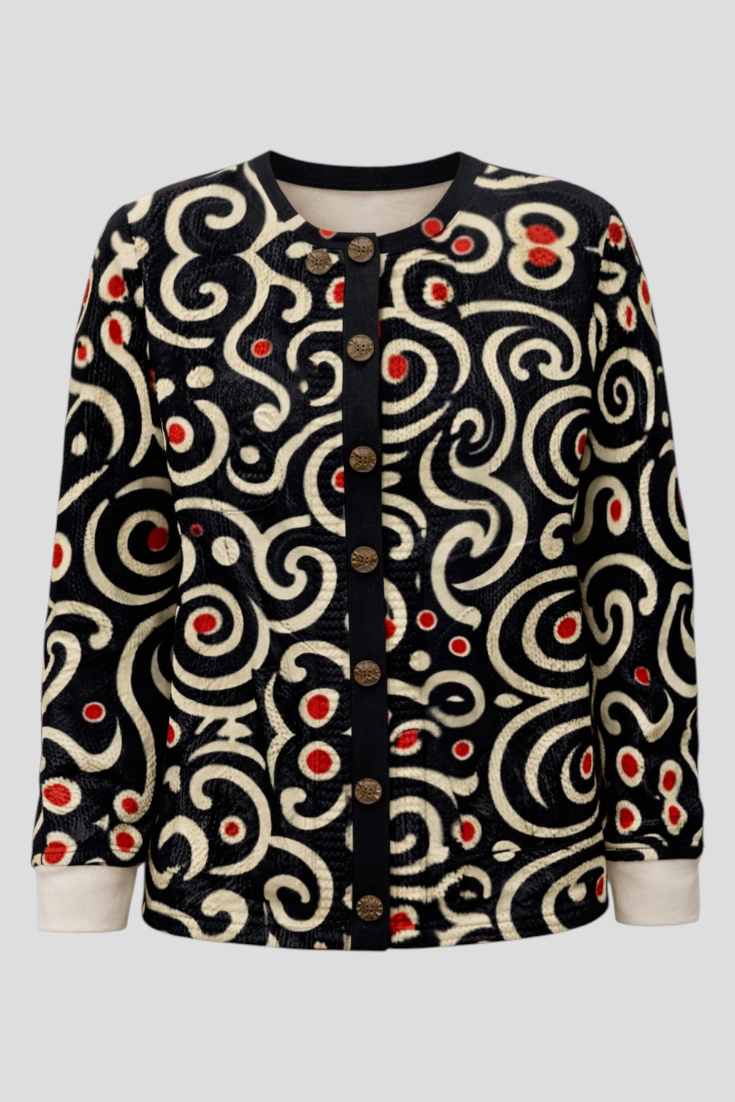 Gaby | Elegant trendy cardigan with eye-catching pattern