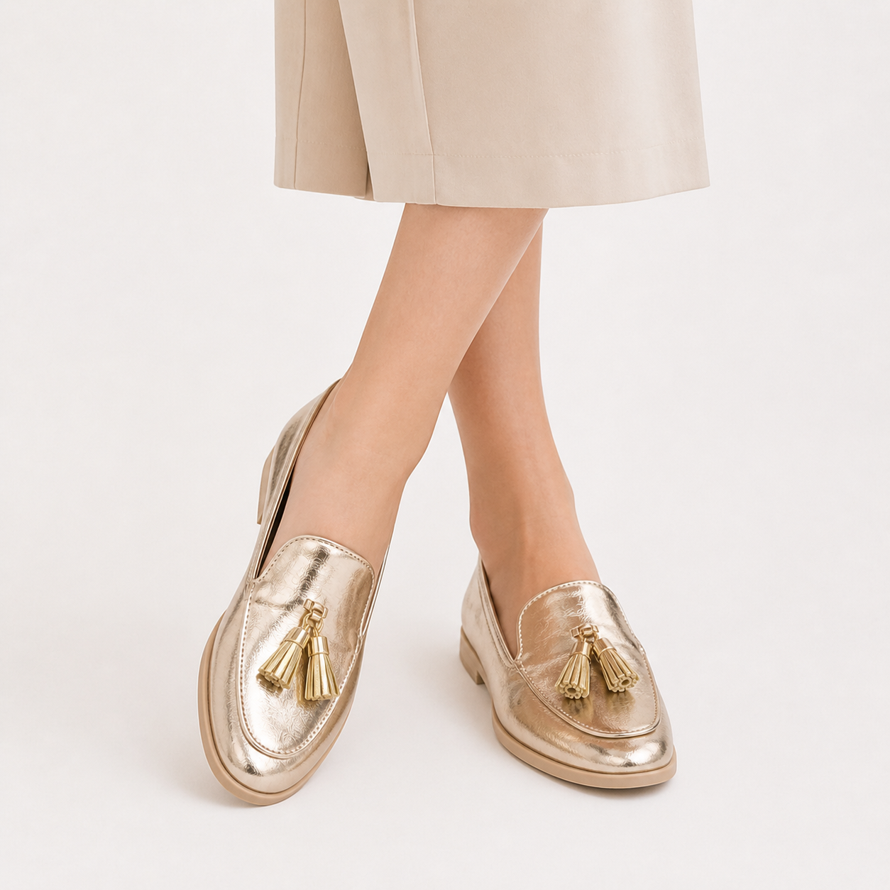 Golden Moccasin with Tassels