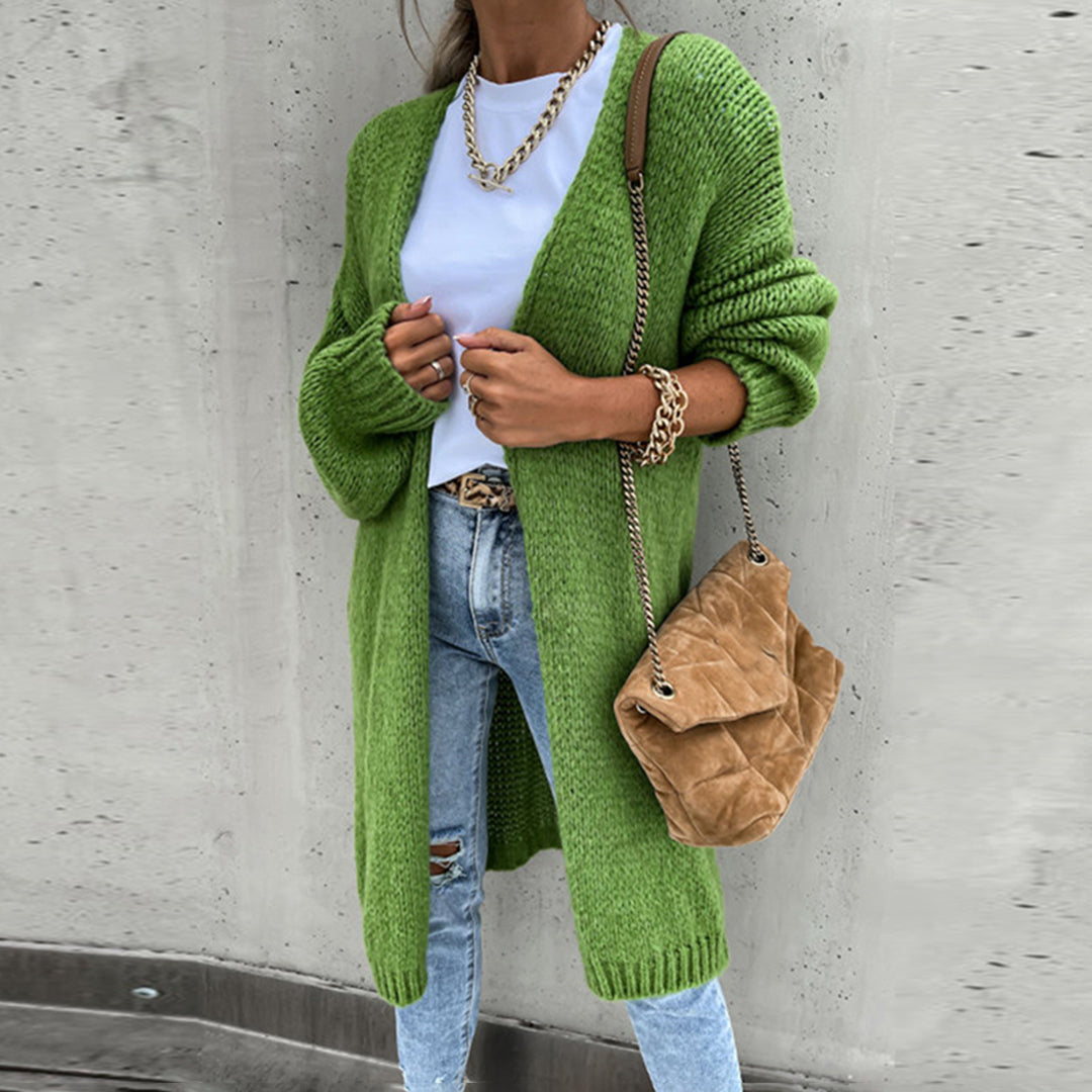 Lauren | Women's Cozy Relaxed Fit Long Open Front Cardigan for Effortless Style
