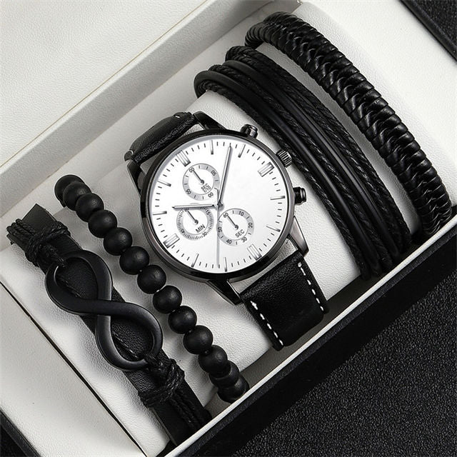 Heritage Chronograph Watch Set and Elegant Bracelet
