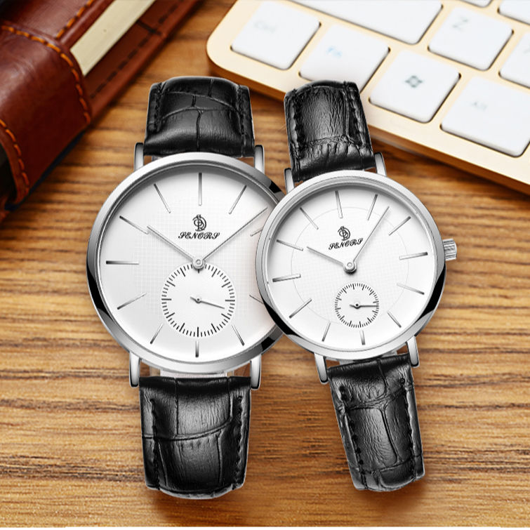 Minimalist Design Leather and Quartz Couple Watch