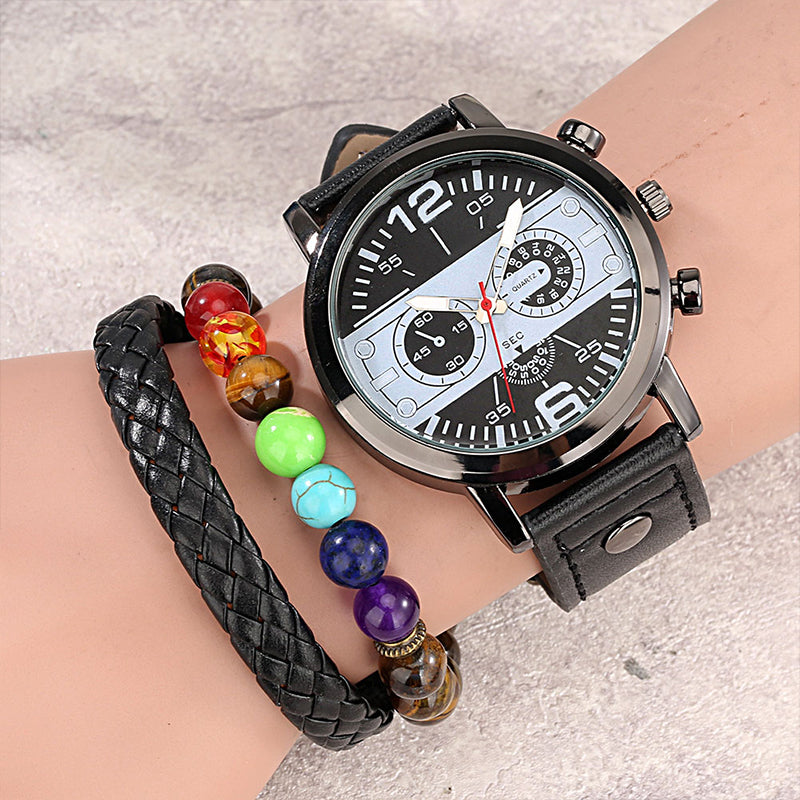Horizon Analog Watch and Bracelet Set for a Stylish and Modern Look