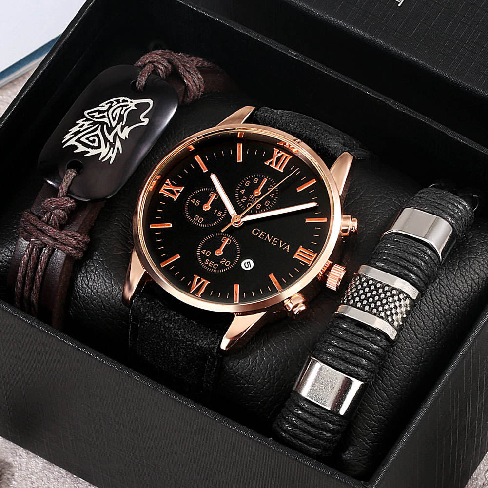 Sleek Modern Minimalist Watch with Coordinated Bracelet Set