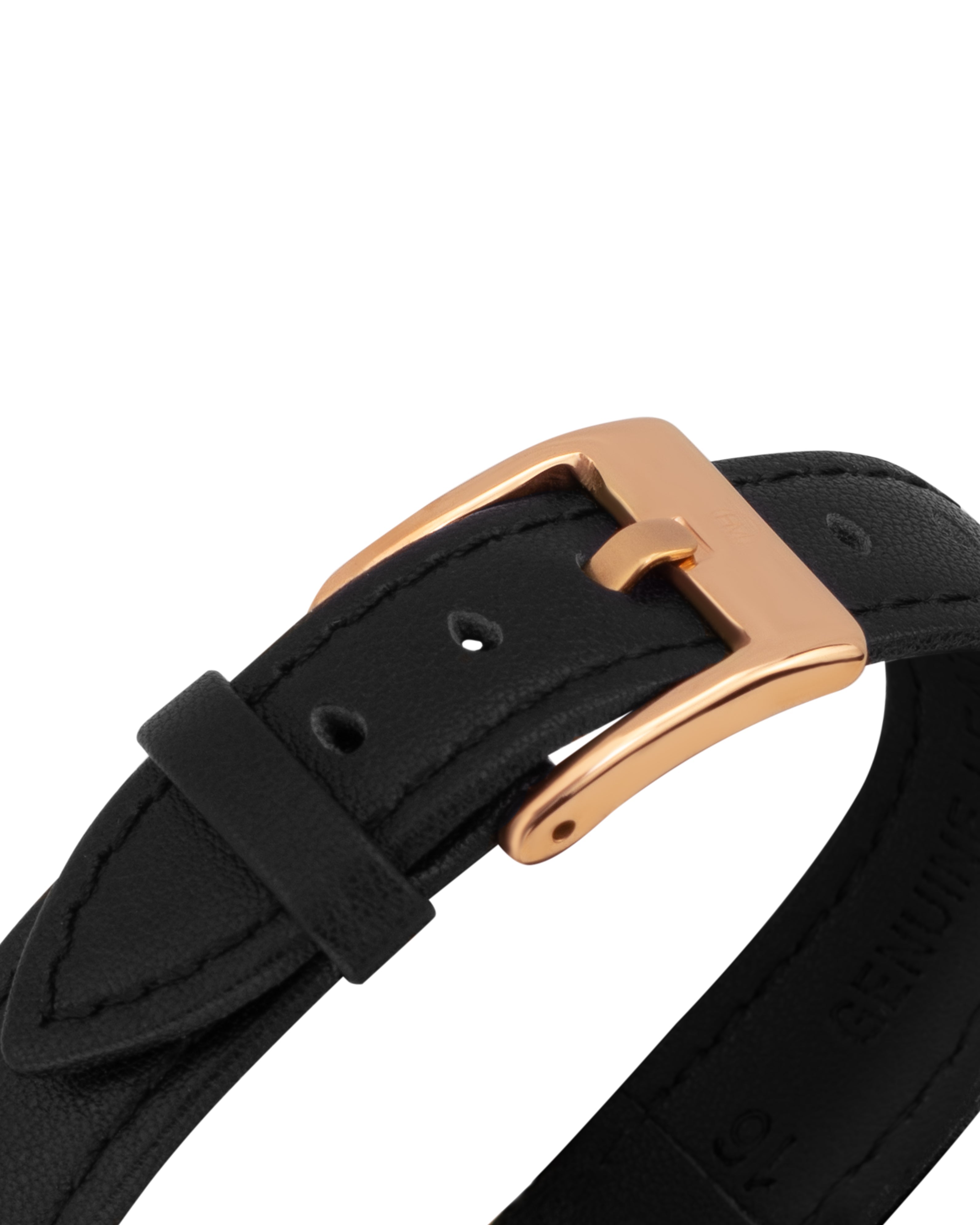 Elegant Noir Square Watch with Rose Gold Finish, Stylish Black Dial, and Luxury Black Leather Strap