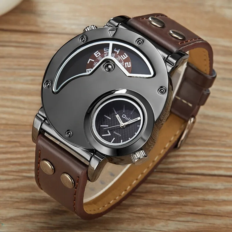 Watch with double time display in luxury design