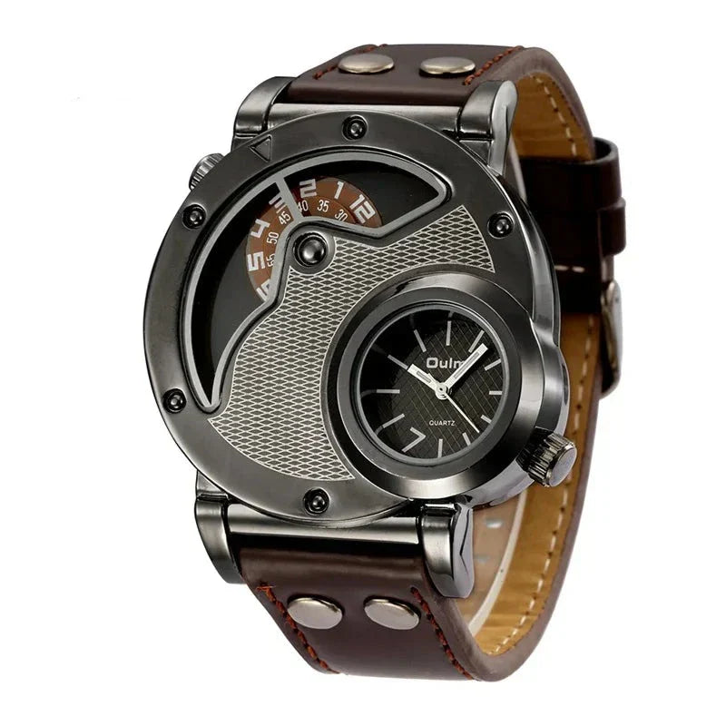 Watch with double time display in luxury design