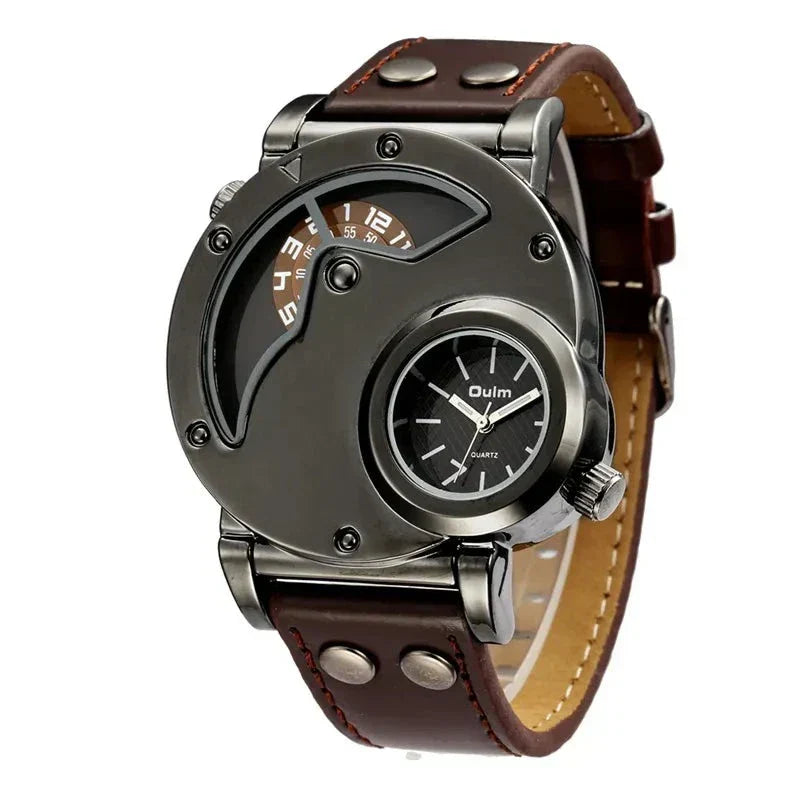Watch with double time display in luxury design