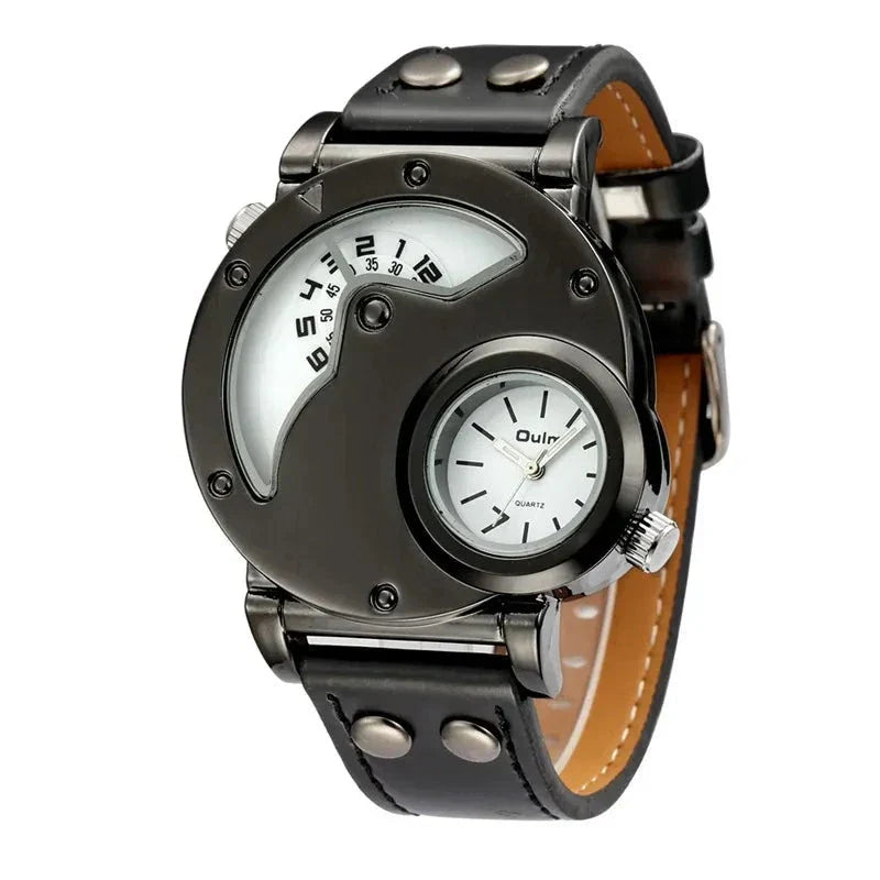 Watch with double time display in luxury design
