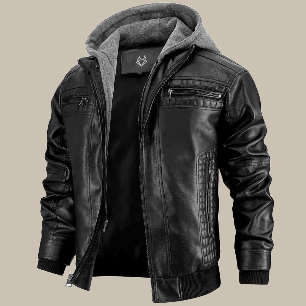 Parker - Vegan Leather Jacket with Hood