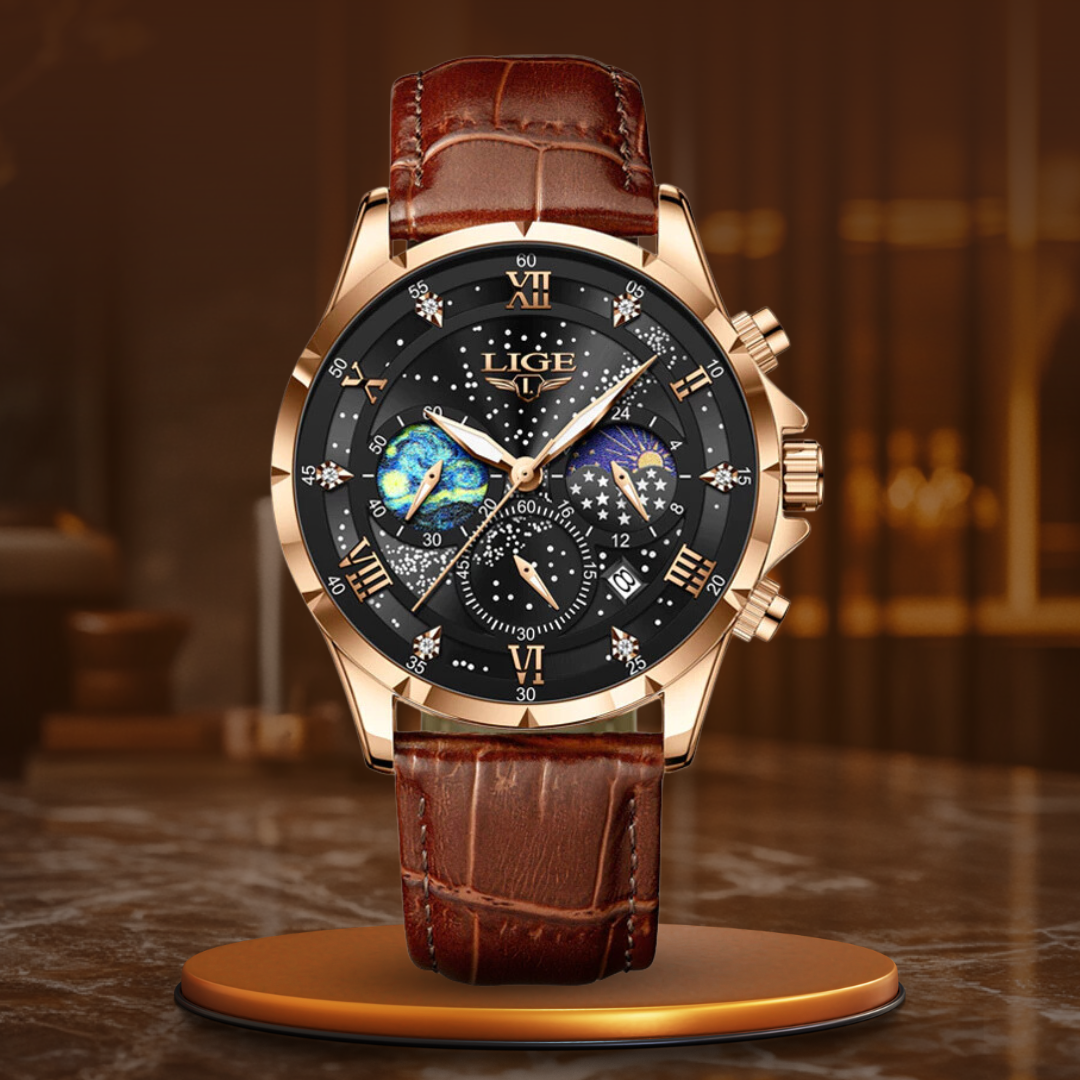 Sophisticated Moon Phase Elegance Watch