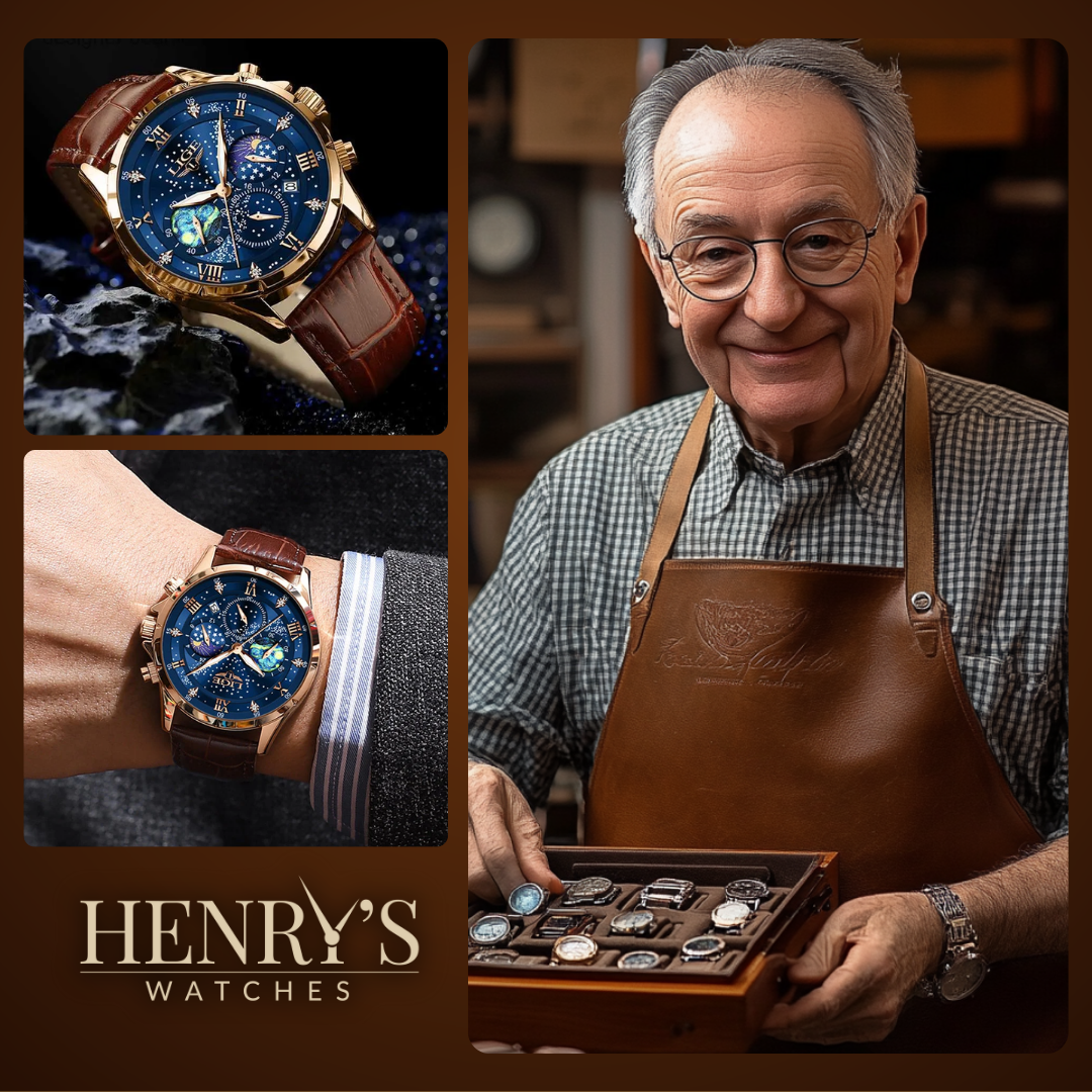 Watch with elegant moon phase display