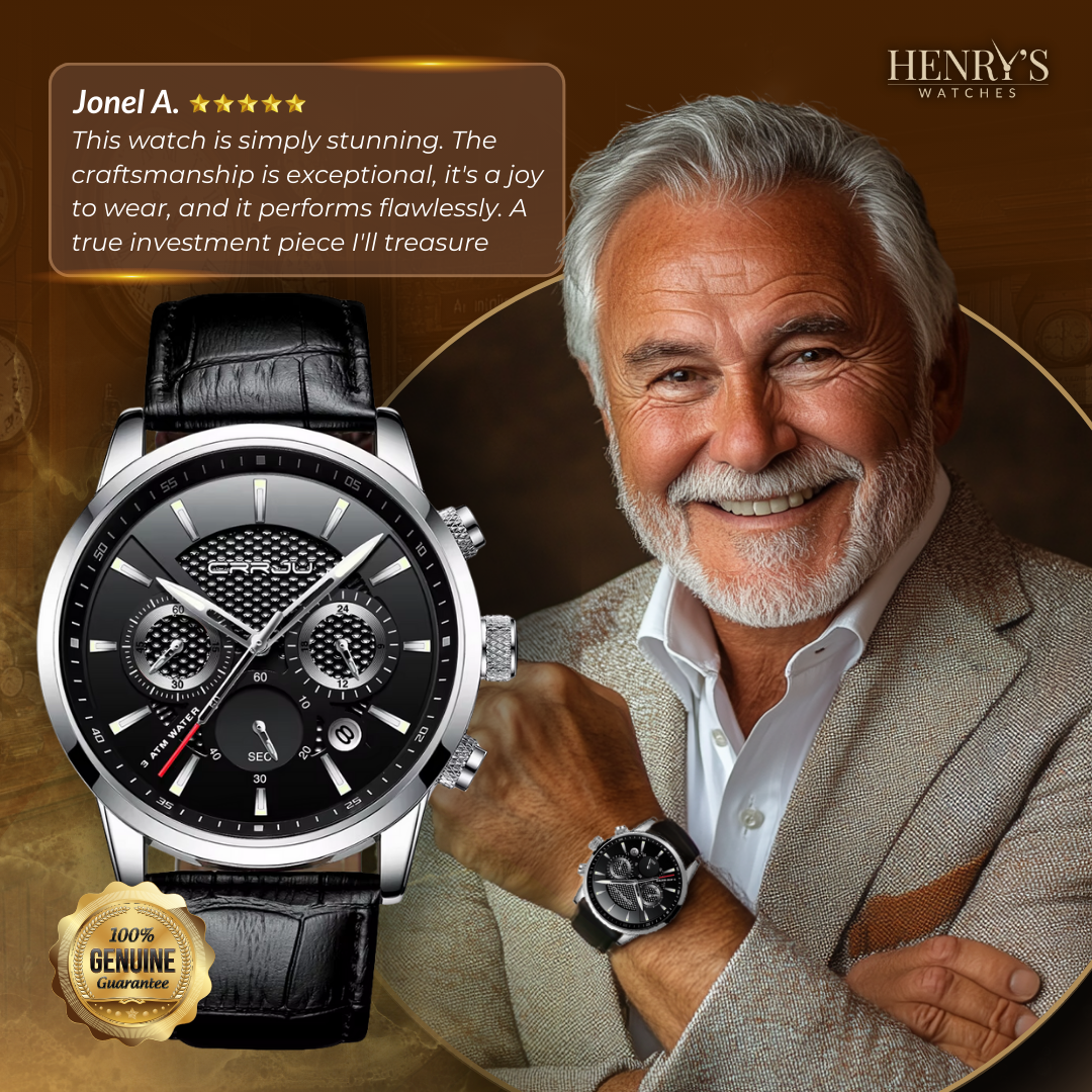 Elegant and Trendy Military Leather Watch