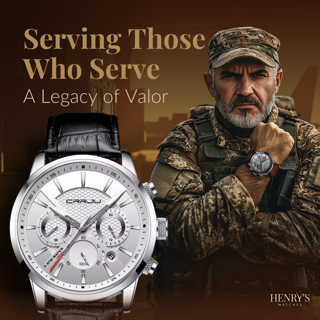 Elegant and Trendy Military Leather Watch