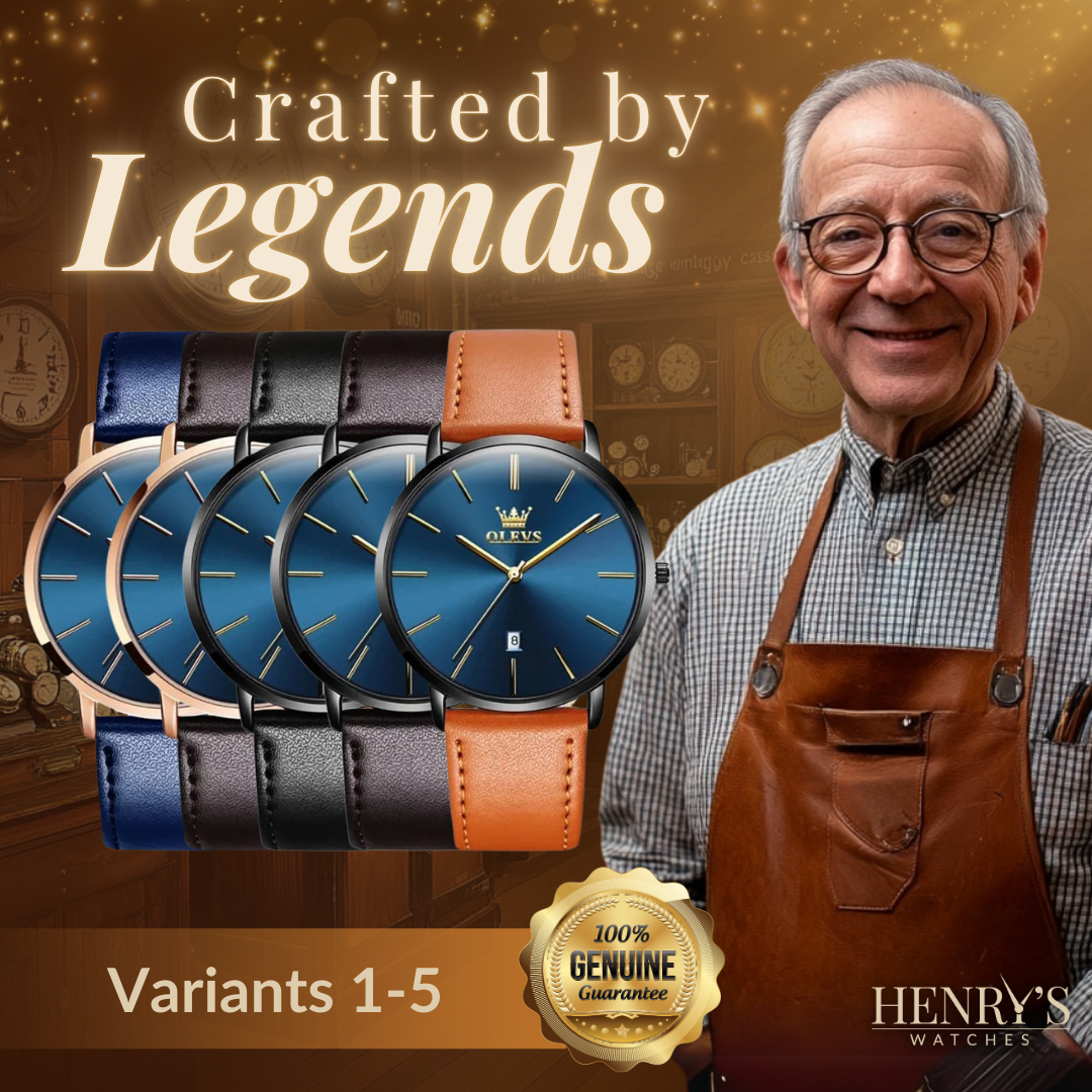 Elegant leather strap date watch