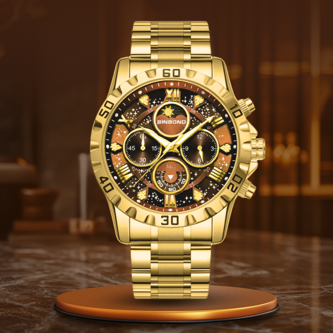 Watch with Luxury Chronograph and Metal Band for a Stylish and Elegant Appearance