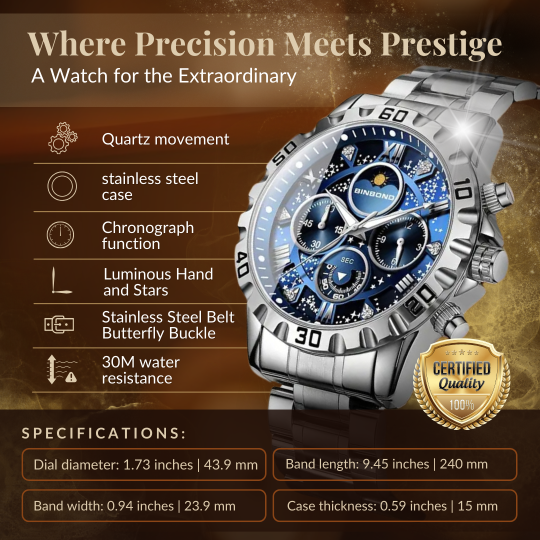 Watch with Luxury Chronograph and Metal Band for a Stylish and Elegant Appearance