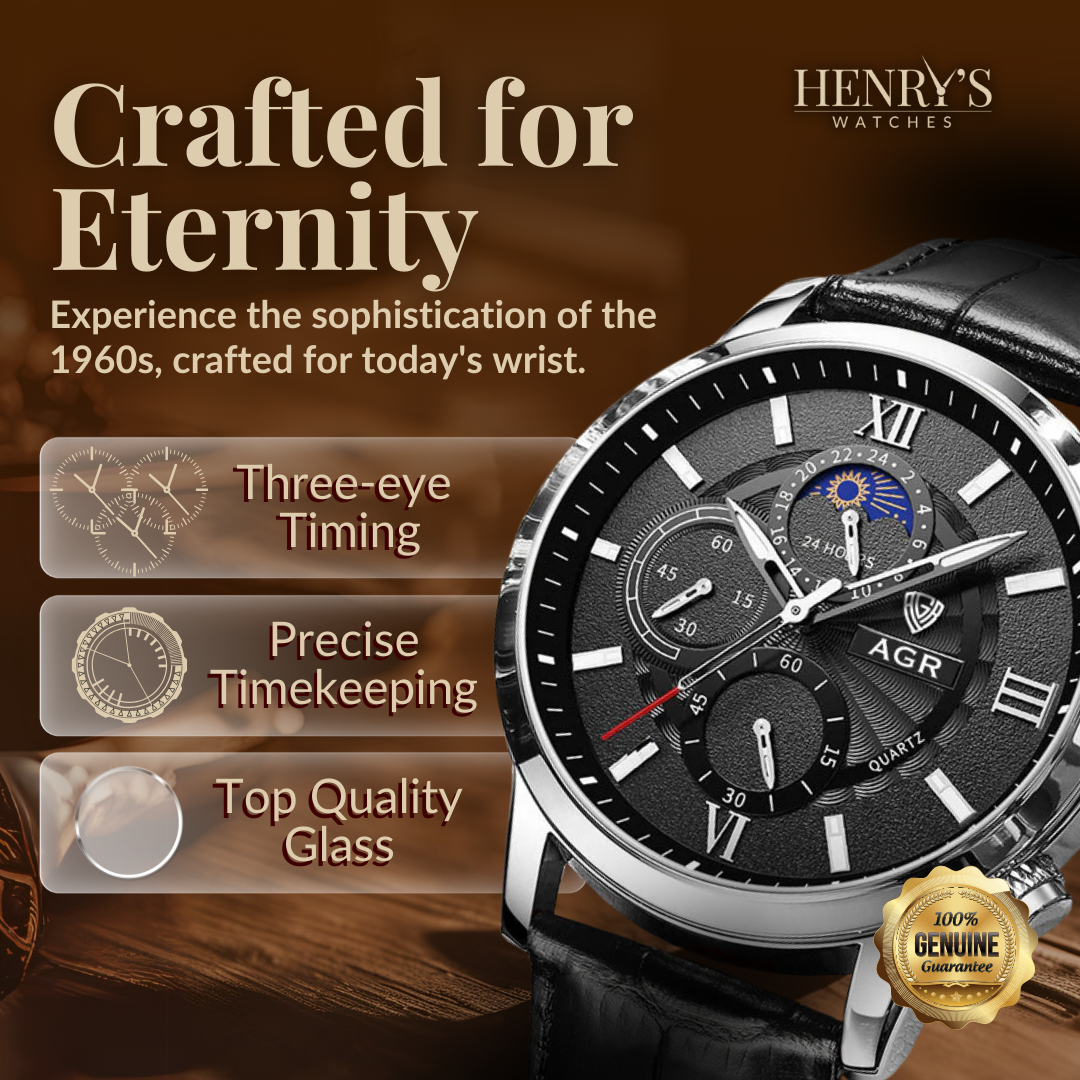 Luxury Leather Watch with Quartz Movement