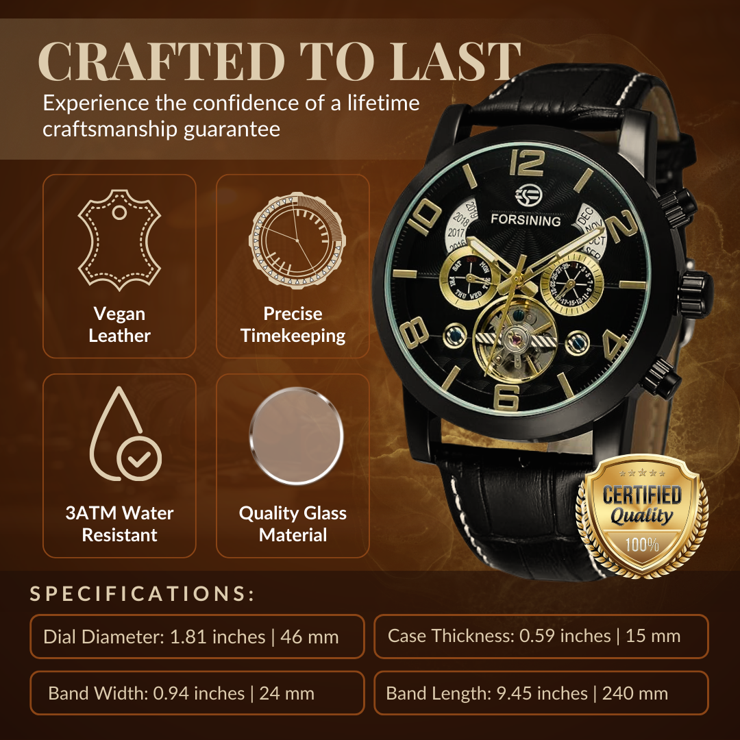 Luxury Automatic Watch with Sophisticated Tourbillon