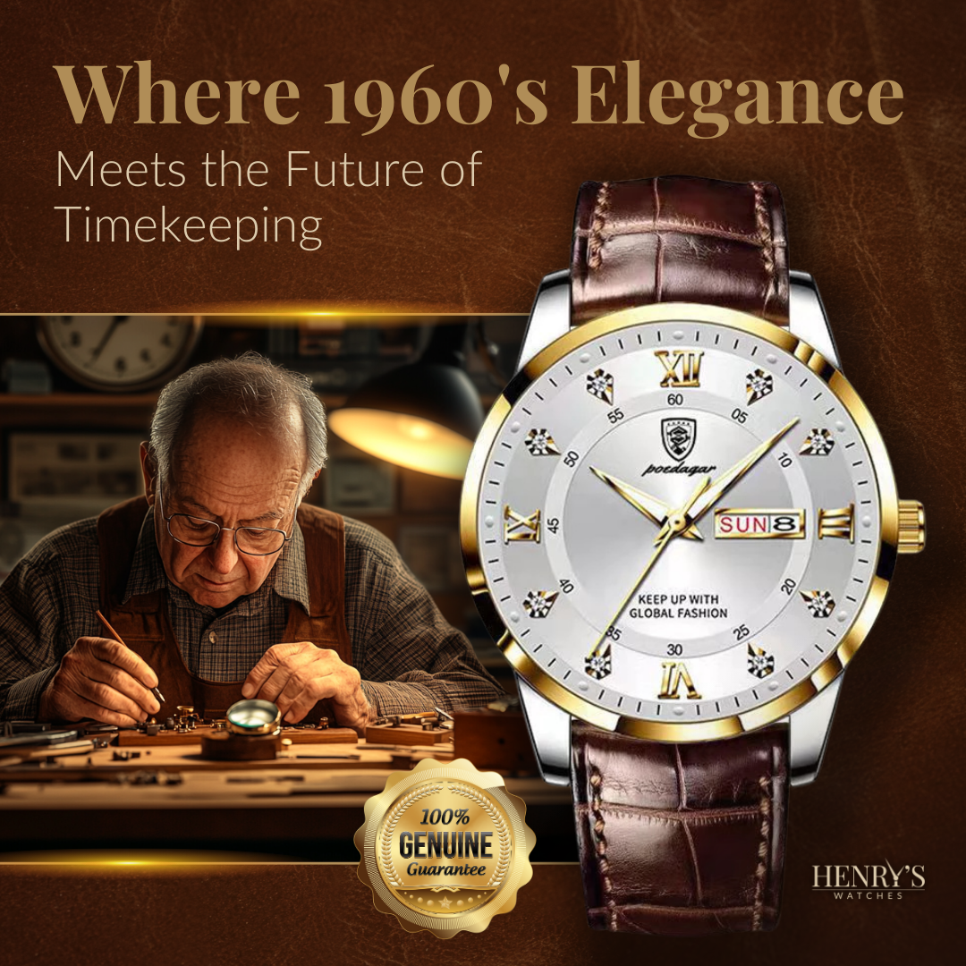 Durable men's watch with luminous lighting for practical elegance