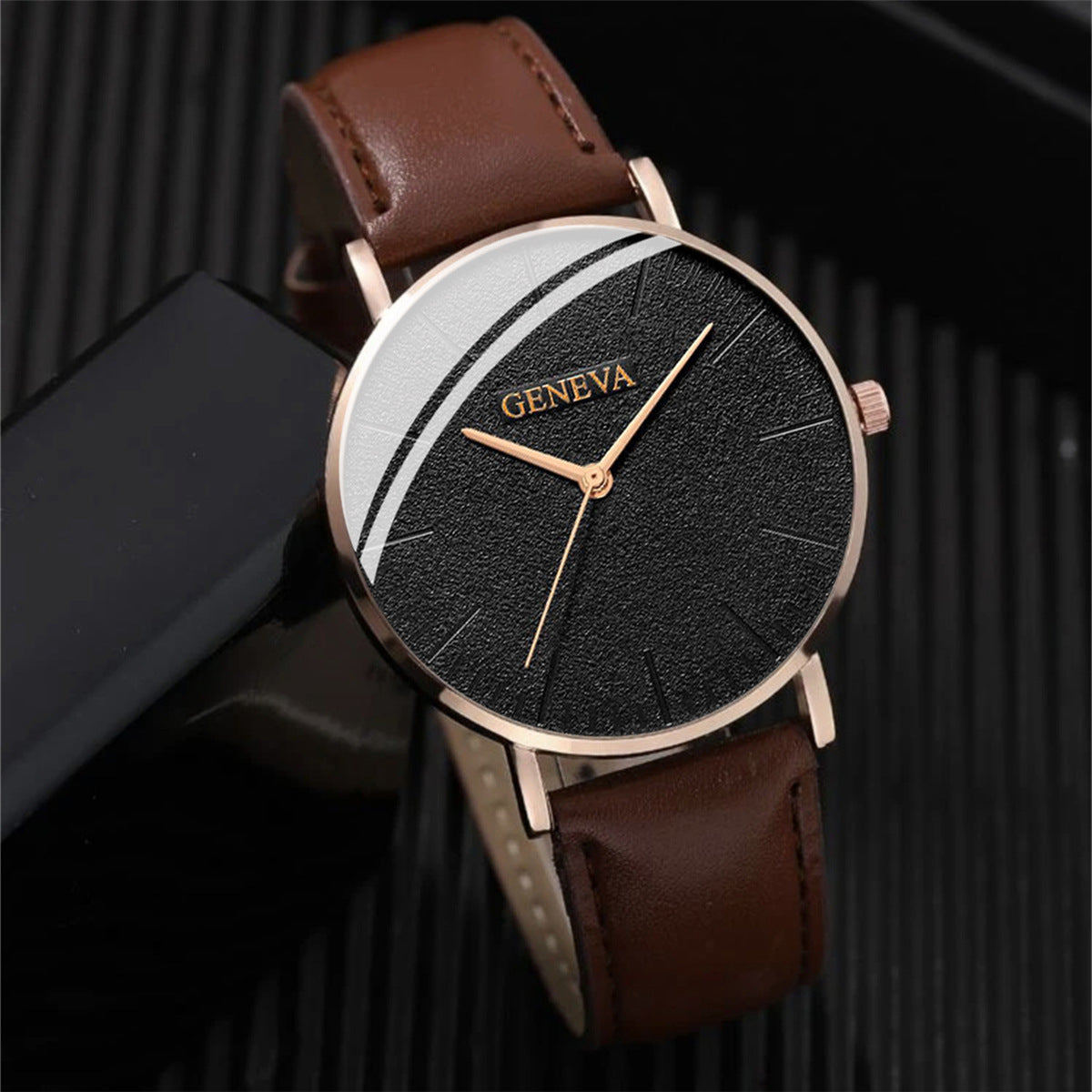 Elegant Business Watch Set with Light and Minimalist Bracelet