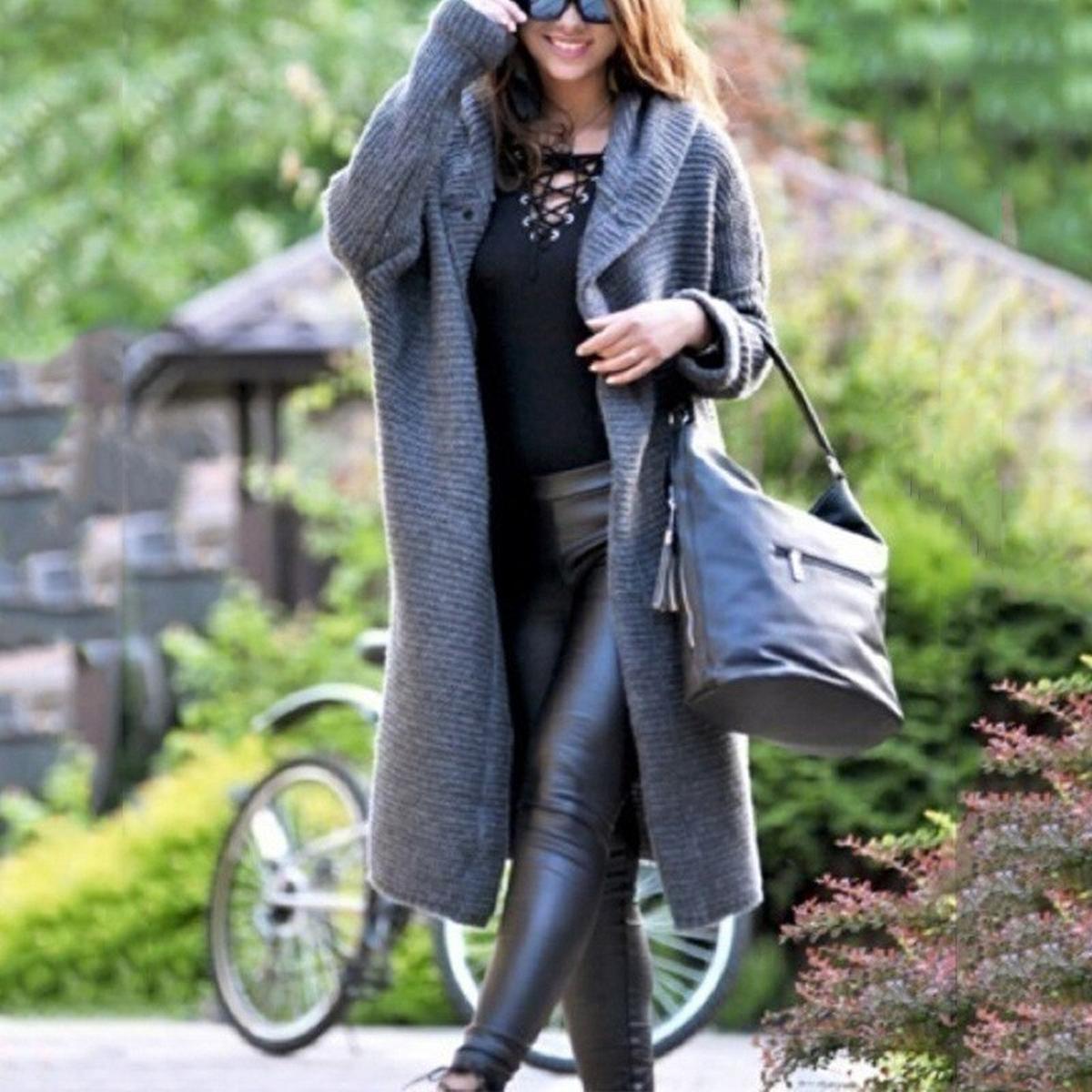 Madison Women's Cozy Knitted Hoodie Maxi Cardigan for Comfort and Style