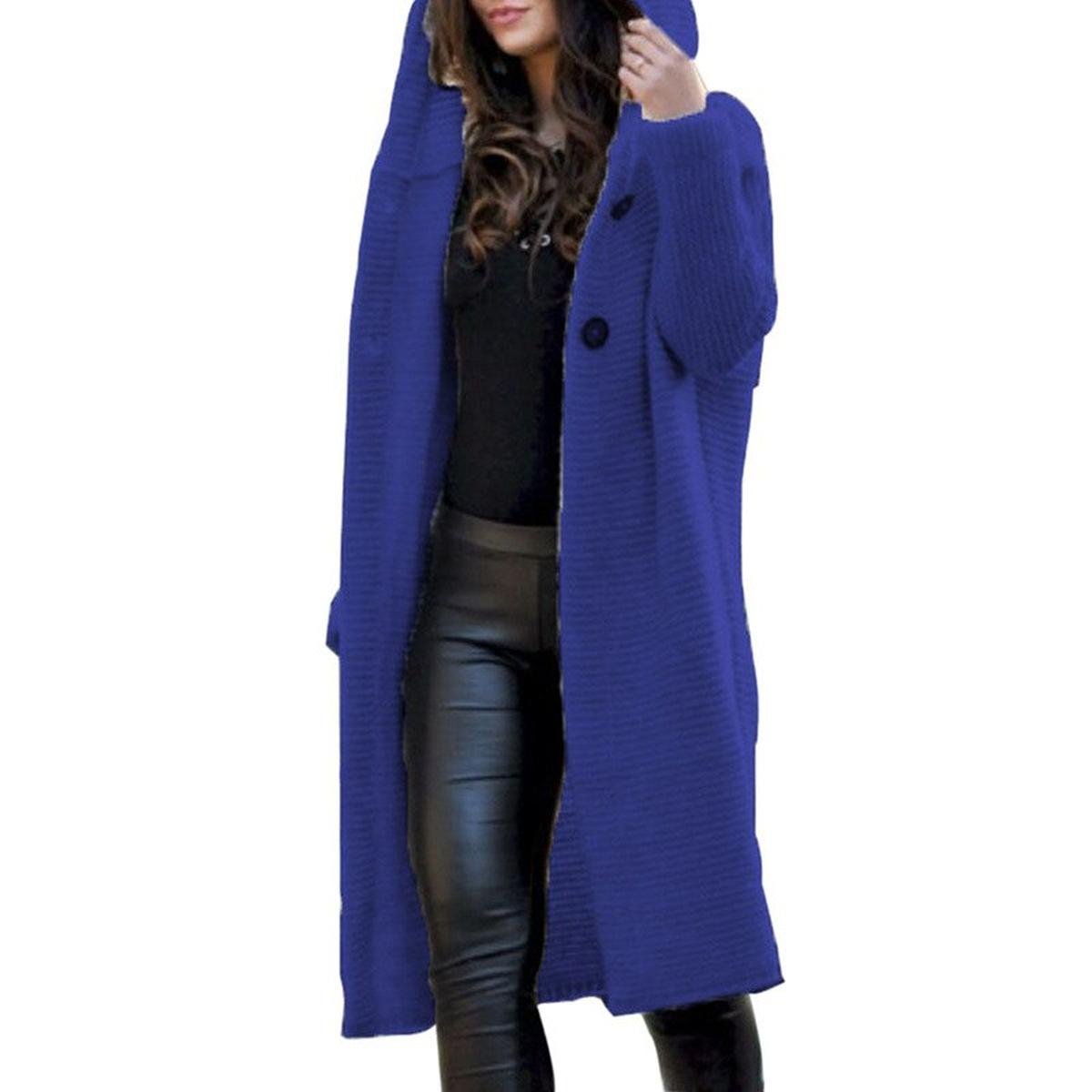 Madison Women's Cozy Knitted Hoodie Maxi Cardigan for Comfort and Style
