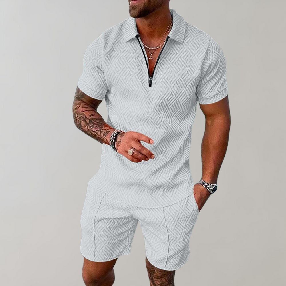 Roman - Polo-style Shorts Set with Zipper for a Comfortable and Sophisticated Look
