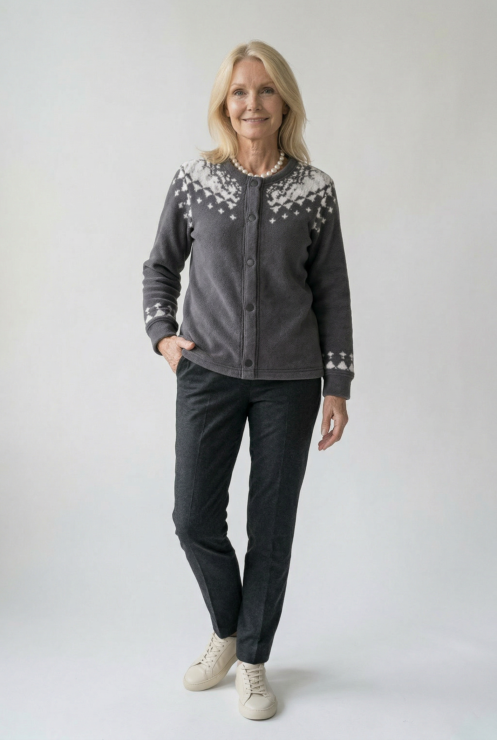 Neve | Elegant Dark Gray Cardigan for a Chic and Comfortable Style