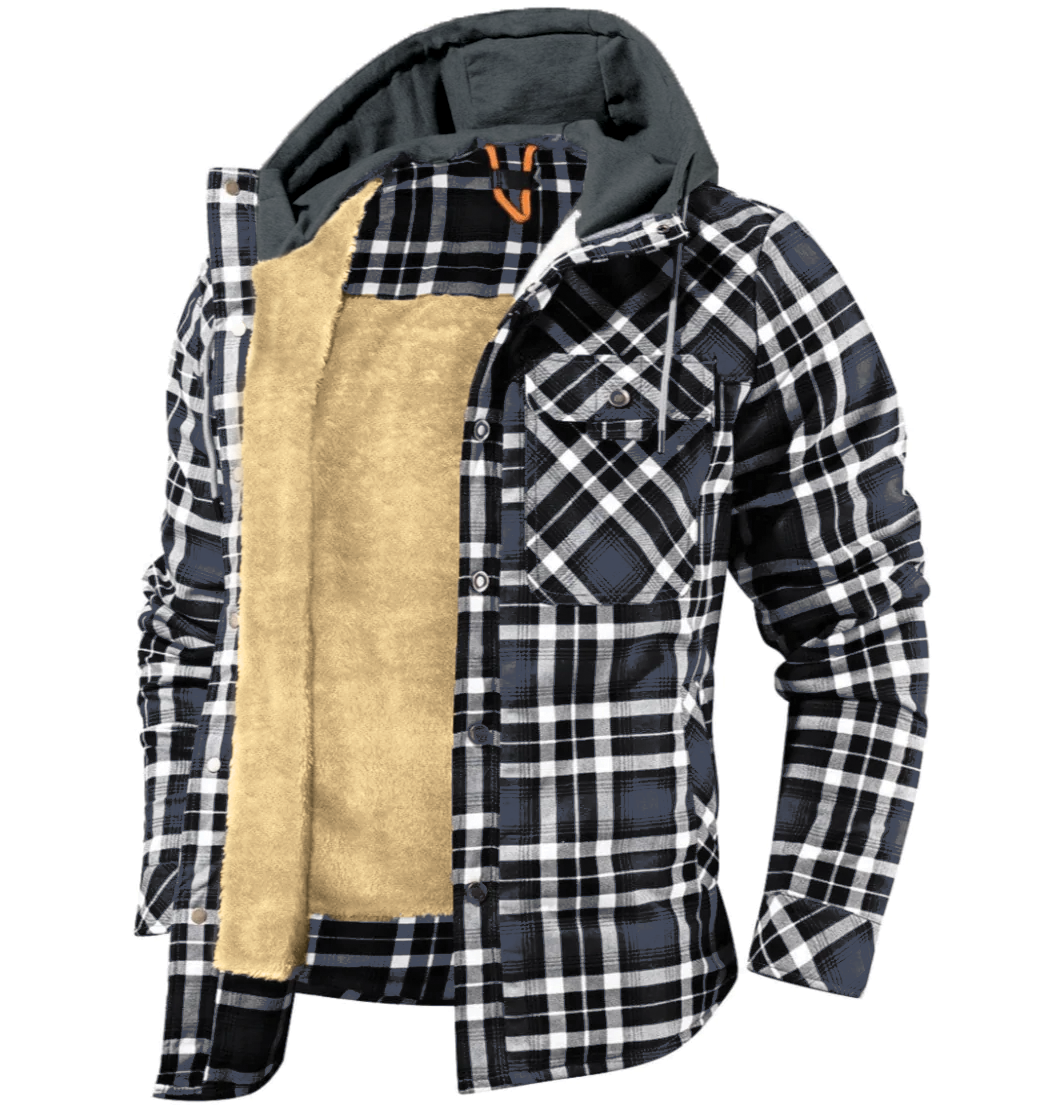 Nolan - Stylish and comfortable tartan hoodie jacket