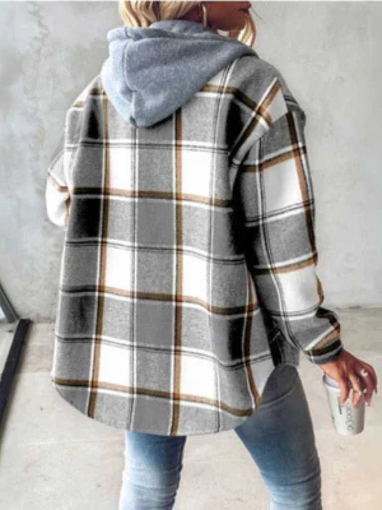 CAMDEN Plaid Hoodie Shacket - Stylish and Versatile Outerwear