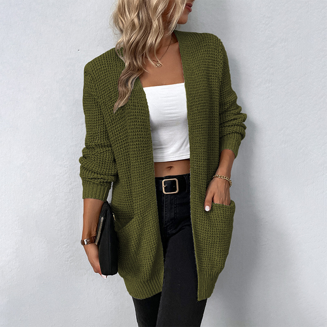 Maria | Women's Relaxed Long Pocket Winter Cardigan for Stylish Warmth