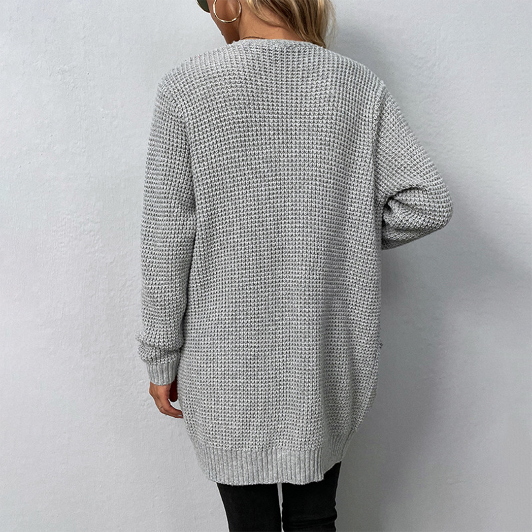Maria | Women's Relaxed Long Pocket Winter Cardigan for Stylish Warmth