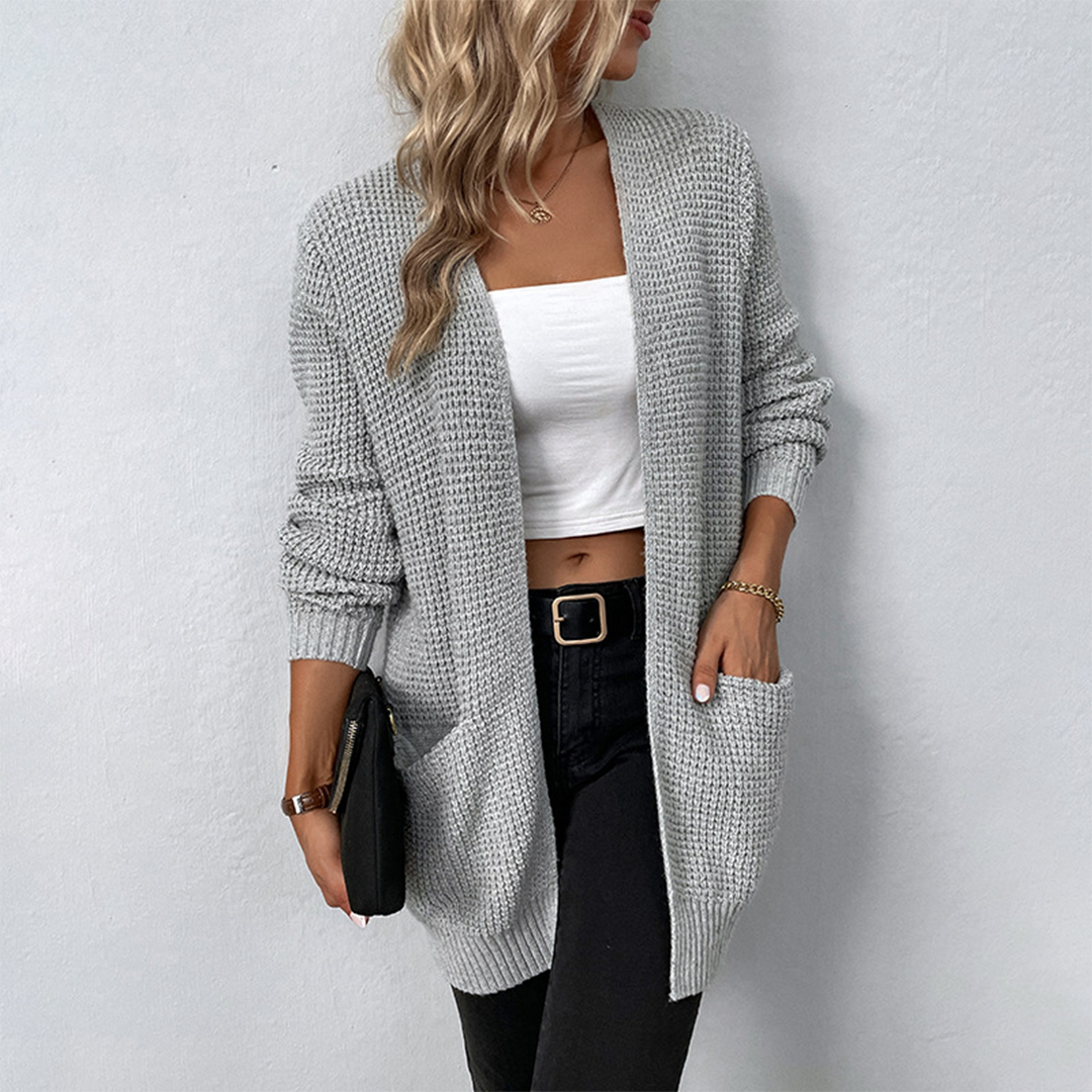 Maria | Women's Relaxed Long Pocket Winter Cardigan for Stylish Warmth