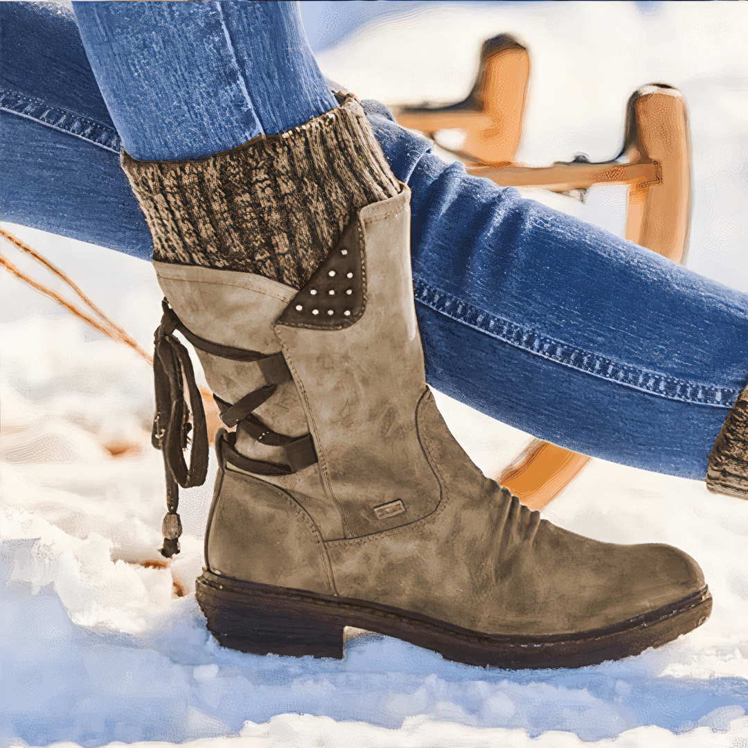 Cozy & Chic Women's Winter Lace-Up Boots