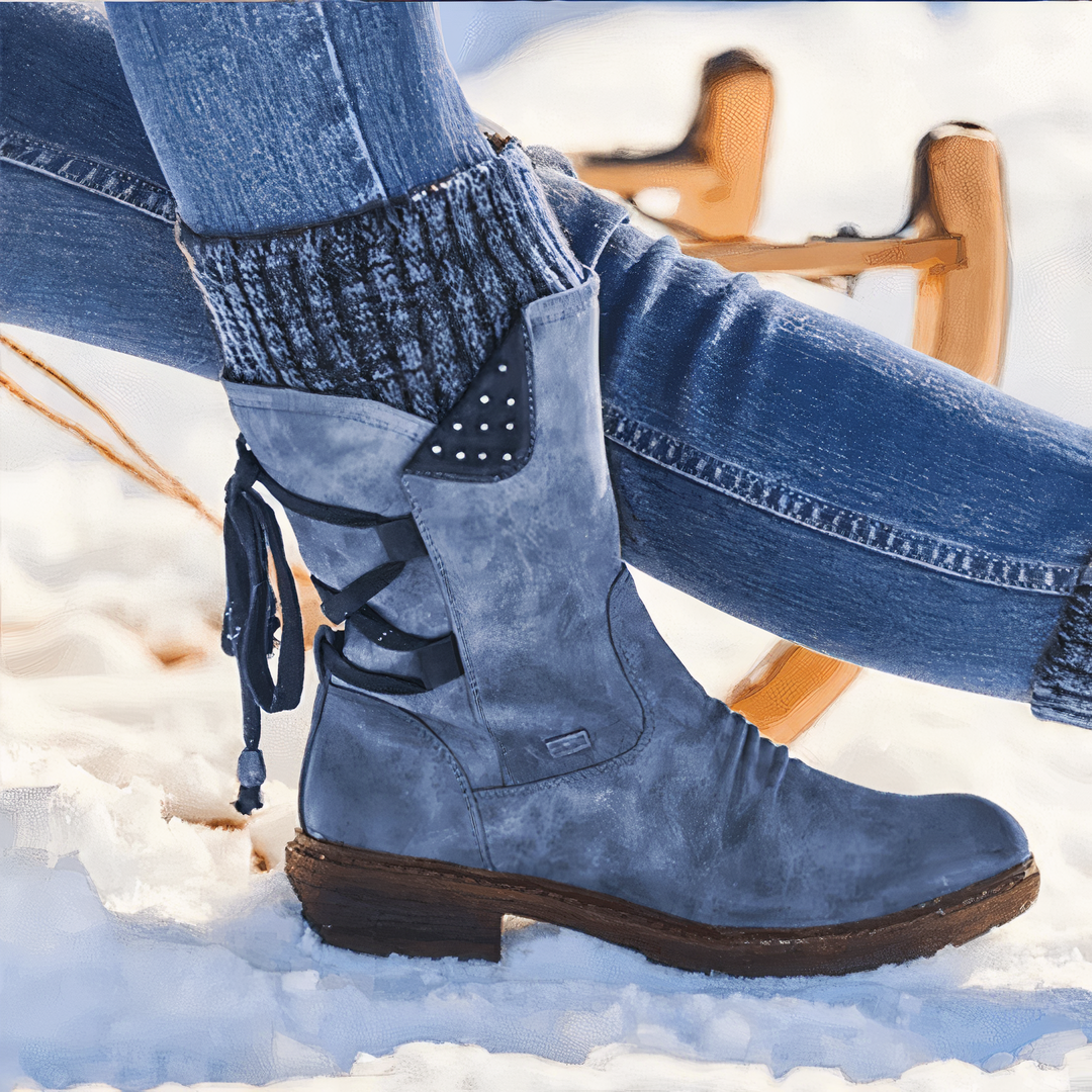 Cozy & Chic Women's Winter Lace-Up Boots