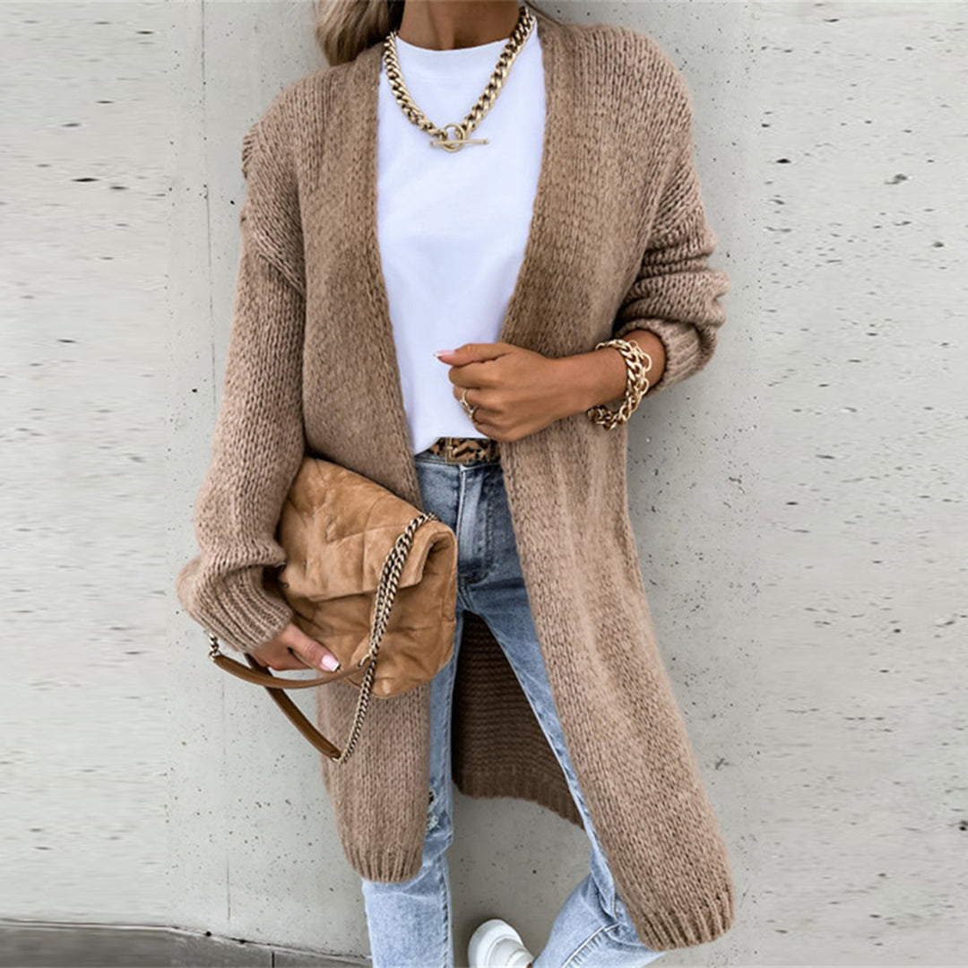 Lauren | Women's Cozy Relaxed Fit Long Open Front Cardigan for Effortless Style