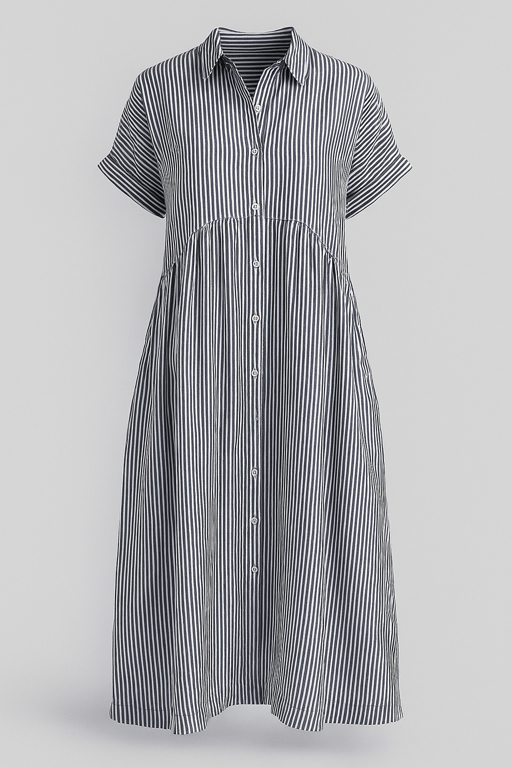 Women's Elegant Midi Dress with Side Pockets